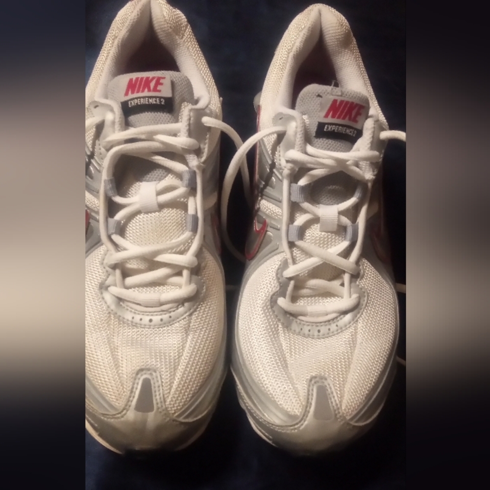 Nike White and Red Athletic Shoes